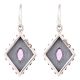 92.5 Sterling silver Earrings Kite Design Purple Zirconia Designer Hook Earrings