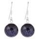 92.5 Sterling Silver Earrings Faceted Blue Goldstone Hook Earrings
