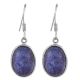 92.5 Sterling Silver Earrings Designer Oval Lapis Lazuli Hook Earrings