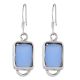 92.5 Sterling Silver Earrings Square Aquamarine Amethyst Hook Earrings