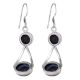 92.5 Sterling Silver Earrings Lapis Lazuli Stone Dangle Earrings