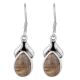 92.5 Sterling Silver Earrings Tear Drop Jasper Earrings