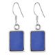 92.5 Sterling Silver Earrings Square Lapis Lazuli Hook Earrings