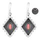 92.5 Sterling Silver Earrings Natural Kite Red Tourmaline Earrings