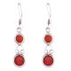 92.5 Sterling Silver Earrings Red Onyx Dangle Earrings