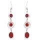 92.5 Sterling Silver Earrings Red Chalcedony Dangler Earrings