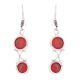 92.5 Sterling Silver Earrings Red Chalcedony Simple Dangle Earrings