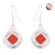 92.5 Sterling Silver Earrings Single Stone Medium Red Agate Drop Earring