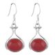 Sterling Silver Earrings Casual Wear Red Carnelien Fish Hook Earrings
