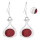 Sterling Silver Earrings Casual Wear Red Carnelien Fish Hook Earrings
