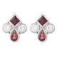92.5 Sterling Silver Earrings  Garnet And American Diamond Stud Earrings