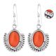 92.5 Sterling Silver Earrings Half Moon Carnelian Drop Earrings