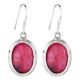 92.5 Sterling Silver Earrings Pink Tourmaline Hook Earrings
