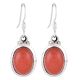 925 Sterling Silver Earrings Oval Carnelian Small Dangle Earrings