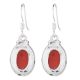 925 Sterling Silver Earrings Oval Carnelian Small Dangle Earrings