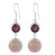 92.5 Sterling Silver Earrings Lepidolite Garnet Dangle Earrings