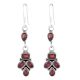 92.5 Sterling Silver Earrings  Red Garnet Natural Stones Earrings