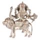 Brass Durga Statue Sherawali Mata With Silver Polish