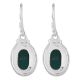 92.5 Sterling Silver Earrings Green Agate Wire Hook Earring Drops