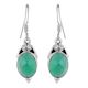 92.5 Sterling Silver Earring Green Onyx Dangle Earring