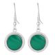 92.5 Sterling Silver Earrings Green Onyx Faceted Drop Earrings