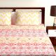 Bombay Dyeing Red Yellow Abstract 120 TC Cotton Double 1 Bedsheet With 2 Pillow Covers