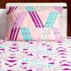 Bombay Dyeing Magenta And Peach Abstract 120 TC Cotton Double 1 Bedsheet With 2 Pillow Covers