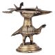 Indian Dokra Brass Oil Lamp Hand Crafted Peacock Oil Lamp