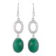 Long 92.5 Sterling silver Earrings Green Onyx Drop Earrings