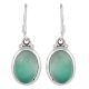 92.5 Sterling Silver Earrings Single Green Onyx Teardrop Hook Earrings