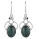 92.5 Sterling Silver Earrings Green Malachite Hanging Earrings