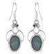 92.5 Sterling Silver Earrings Green Malachite Hanging Earrings