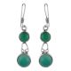 92.5 Sterling Silver Earings Light Green Jade Quartz Earrings