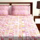 Bombay Dyeing Pink And White Abstract 120 TC Cotton Double 1 Bedsheet With 2 Pillow Covers