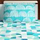 Bombay Dyeing Blue Aqua Geometric 180 TC Cotton Double 1 Bedsheet With 2 Pillow Covers