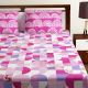 Bombay Dyeing Pink Geometric 180 TC Cotton Double 1 Bedsheet With 2 Pillow Covers