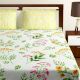 Bombay Dyeing Yellow White Floral 180 TC Cotton Double 1 Bedsheet With 2 Pillow Covers