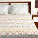 Bombay Dyeing Pink White Floral 180 TC Cotton Double 1 Bedsheet With 2 Pillow Covers