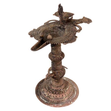 Brass Oil Lamp Dhokra Handcrafted Diya Lamp