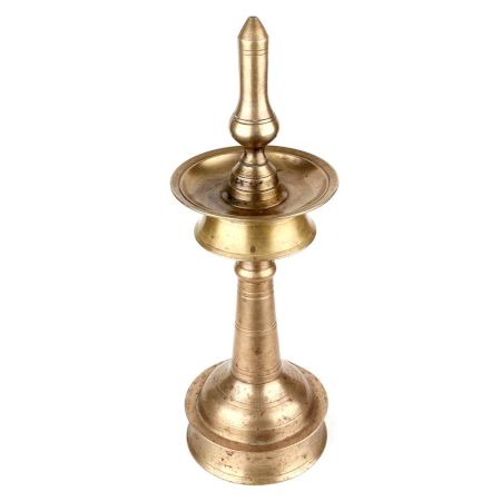 Brass Oil Lamp South Indian Nilavilakku Lamp With Stand