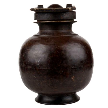 Handcrafted Brass Holy Water Pot With Lid