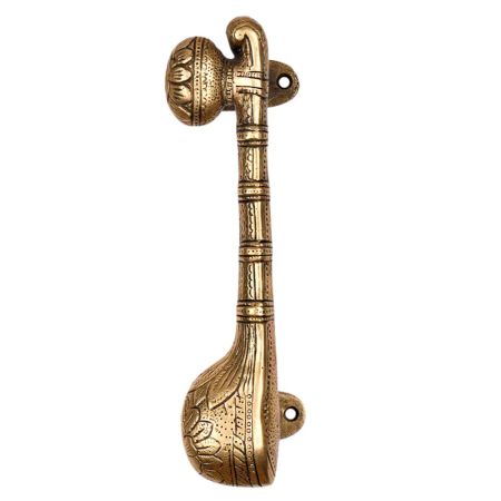 Brass Sitar Door Handle Musical Instrument Shape Door Pull