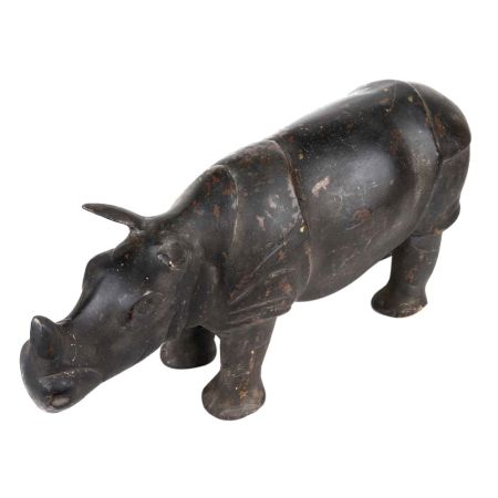 Hand Crafted Wild Animal Hippo Standing Statue