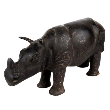 Hand Crafted Wild Animal Hippo Standing Statue