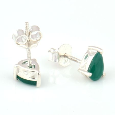 92.5 Sterling Silver Earrings Green Oval Peridot Stud Earrings