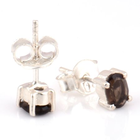 92.5 Sterling Silver Minimal Earrings Black Onyx Cut Stone Stud Earrings