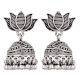 92.5 Sterling Silver Earrings Lotus Flower Stud Jhumkies