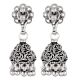 92.5 Solid Sterling Silver Earring Oxidize Rose Flower Design Jhumka Earring
