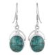 92.5 Sterling Silver Earrings Single Green Jade Earrings For Girls