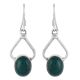 92.5 Sterling Silver Earrings Single Green Agate Earrings For Girls